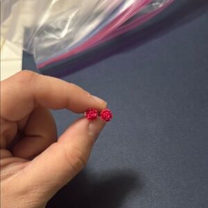Red Rose Stud Earrings